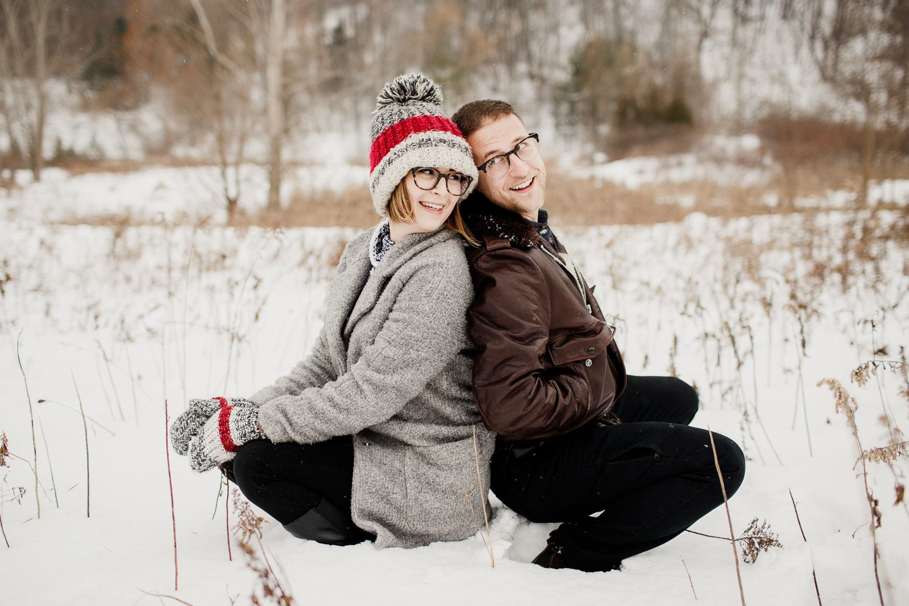 Fun-loving Couple Go For Winter Engagement Photoshoot in Toronto