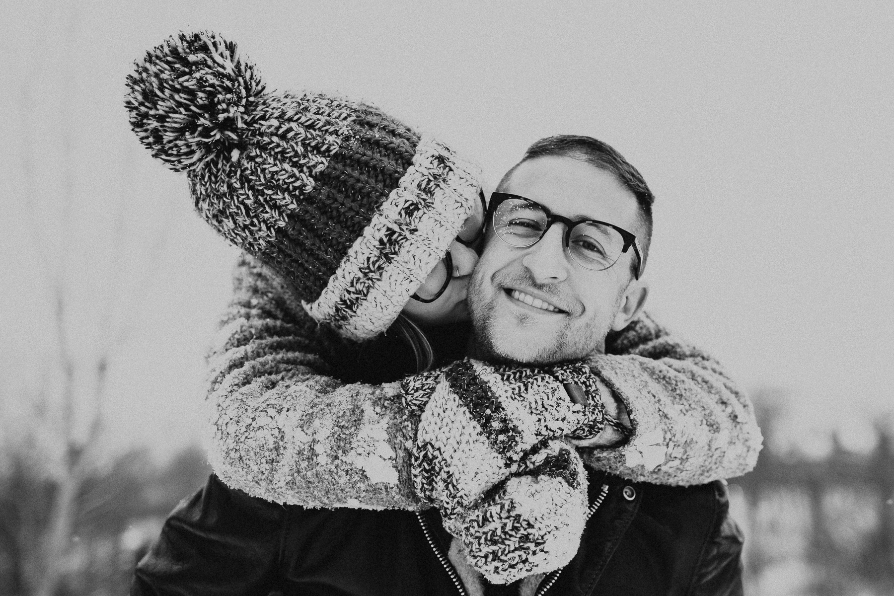 Fun-loving Couple Go For Winter Engagement Photoshoot in Toronto