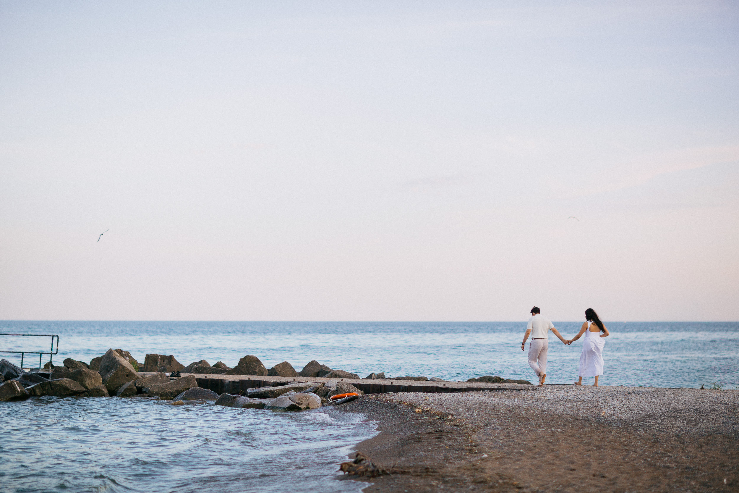 Elegant Engagement Photos at R.C. Harris Water Treatment Plant in Toronto