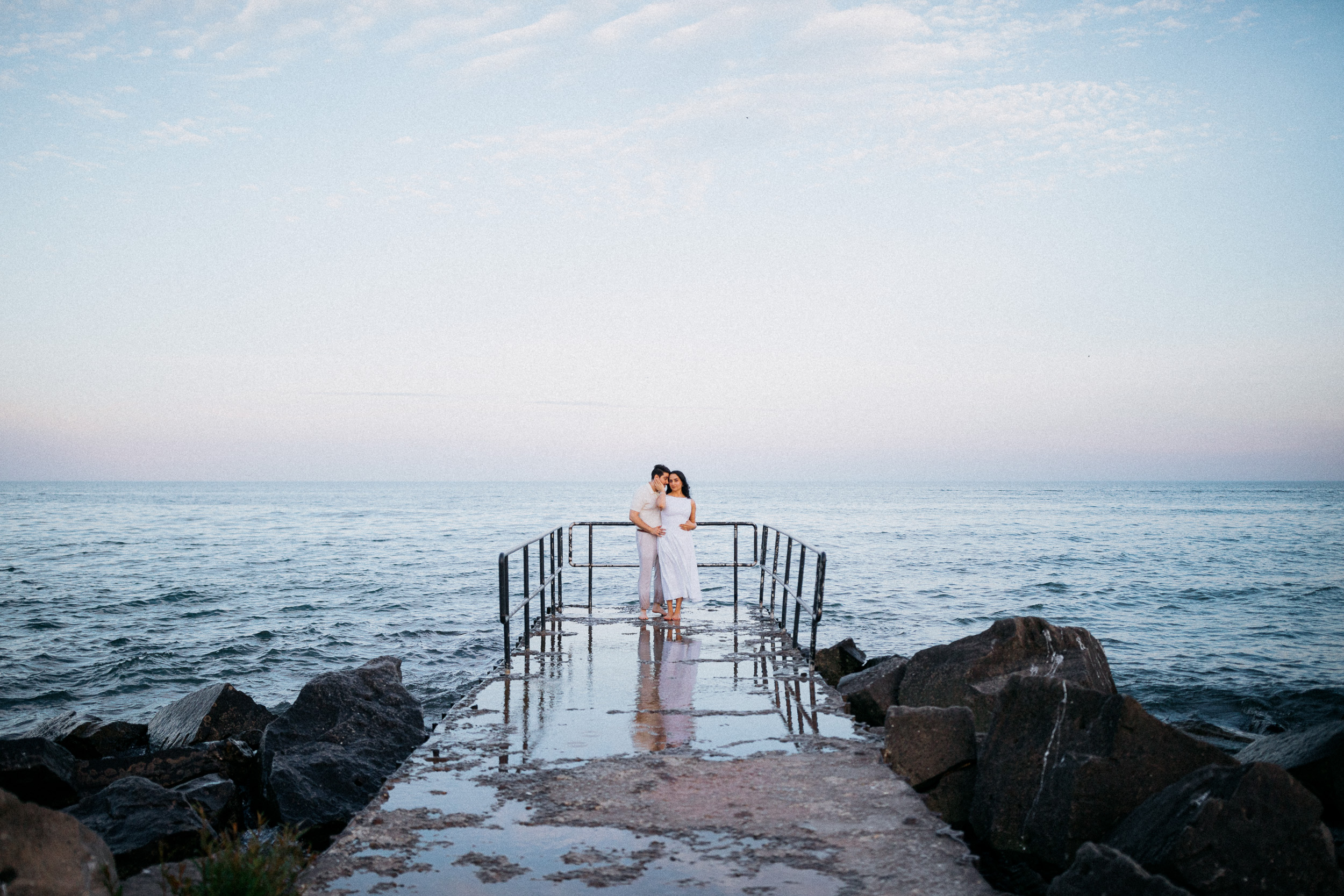 Elegant Engagement Photos at R.C. Harris Water Treatment Plant in Toronto