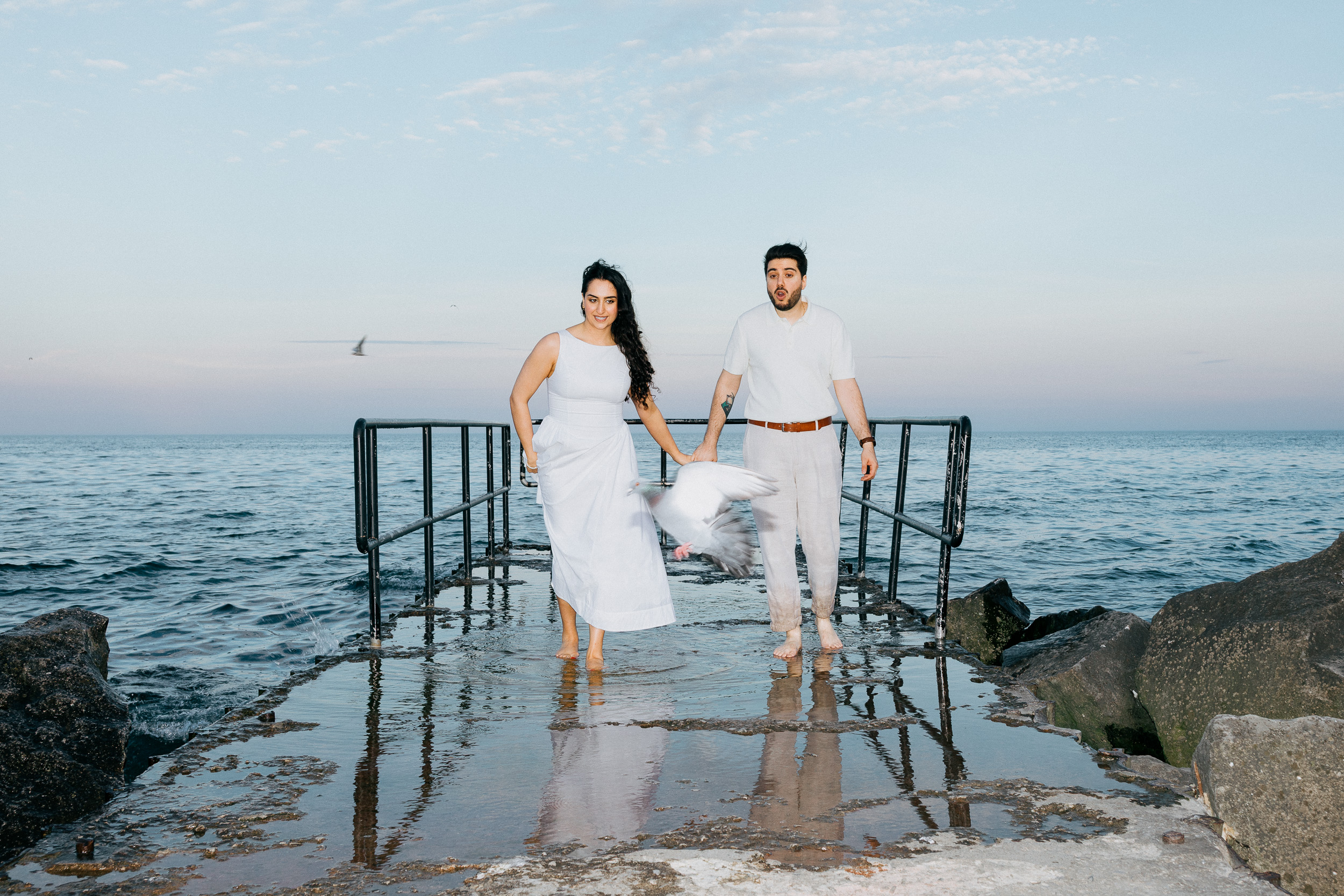 Elegant Engagement Photos at R.C. Harris Water Treatment Plant in Toronto
