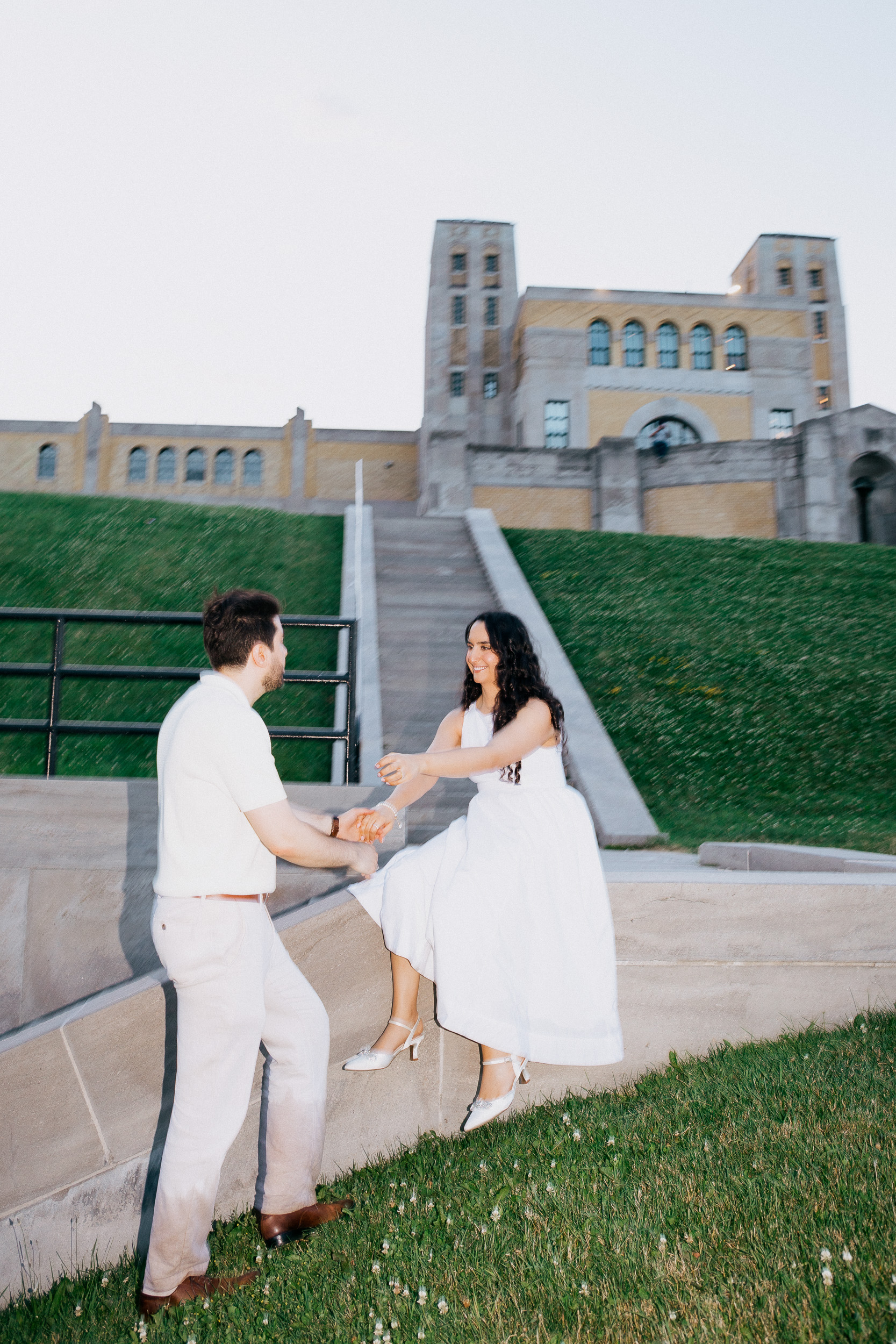 Elegant Engagement Photos at R.C. Harris Water Treatment Plant in Toronto