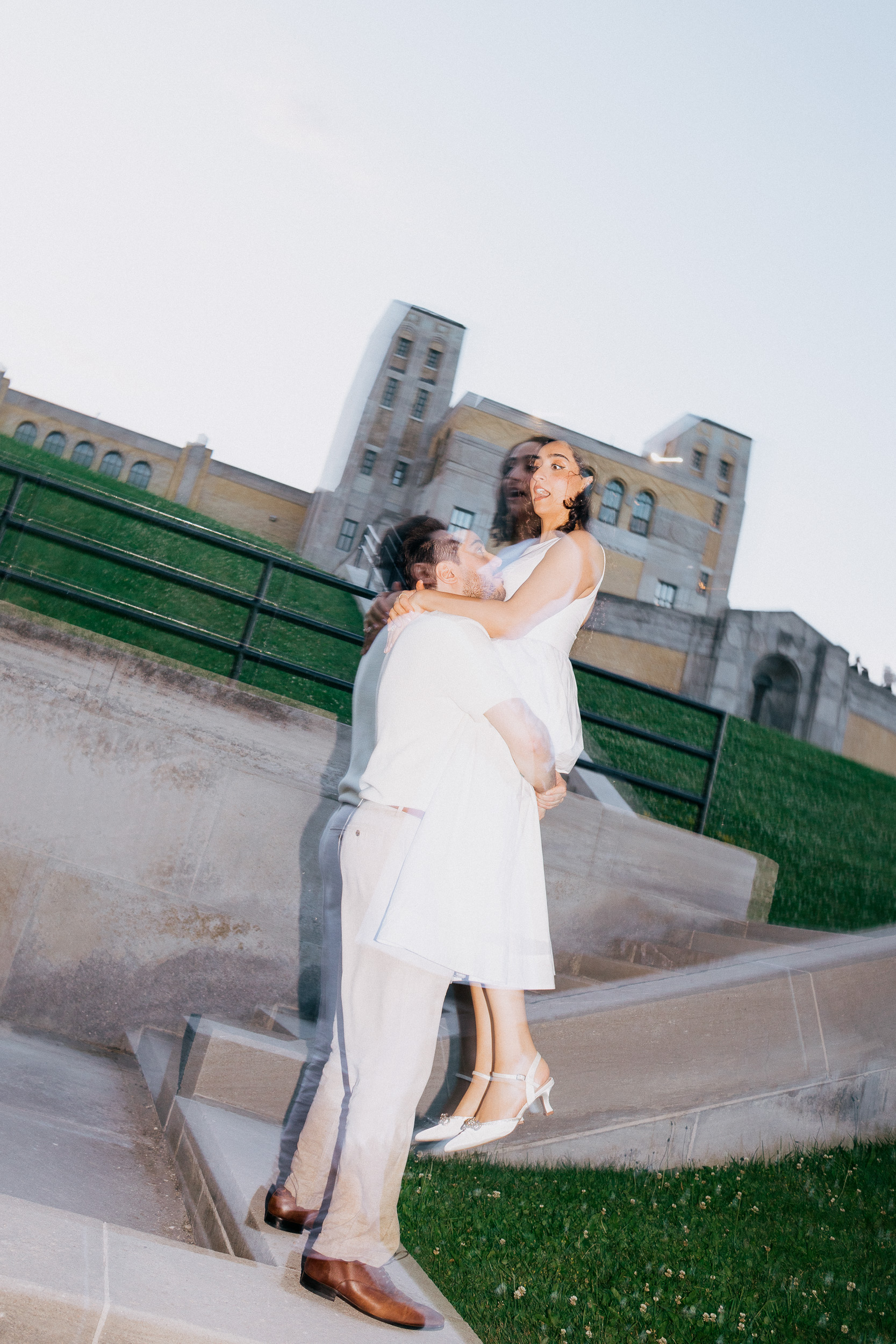 Elegant Engagement Photos at R.C. Harris Water Treatment Plant in Toronto