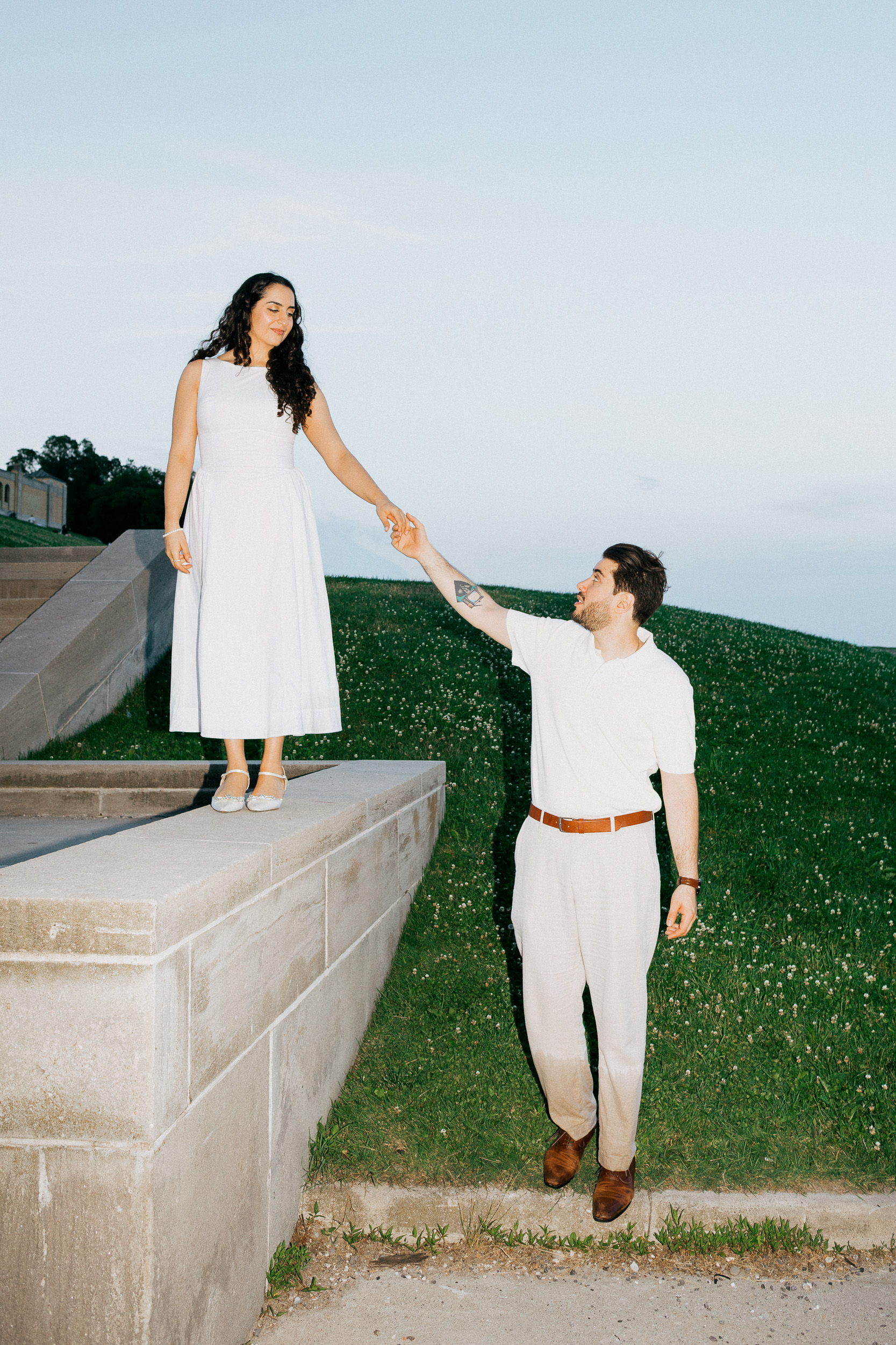 Elegant Engagement Photos at R.C. Harris Water Treatment Plant in Toronto