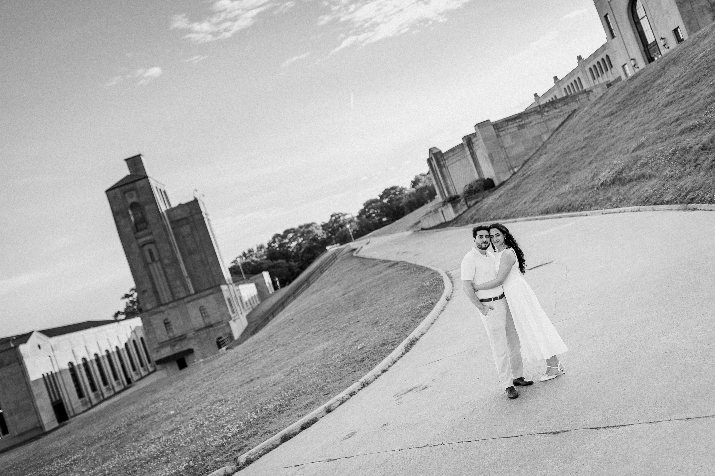 Elegant Engagement Photos at R.C. Harris Water Treatment Plant in Toronto